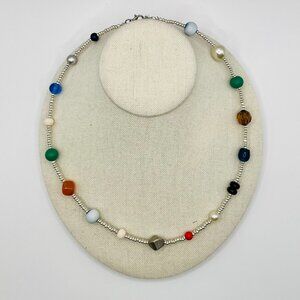Handmade Mixed Material Beaded Necklace